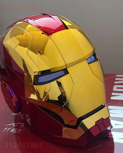 New AutoKing 1:1 Mk5 Iron Man Helmet Cosplay Voice Control Eyes with Light Model Toys for Adult Electric Wearable Christmas Gift