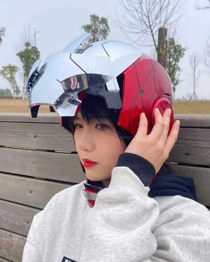 New AutoKing 1:1 Mk5 Iron Man Helmet Cosplay Voice Control Eyes with Light Model Toys for Adult Electric Wearable Christmas Gift
