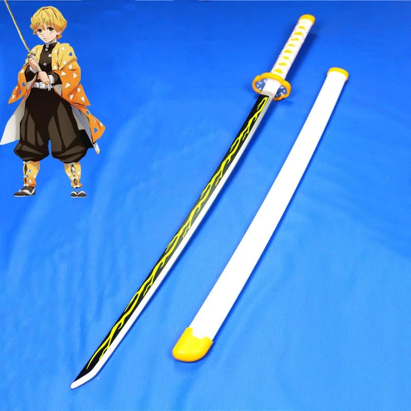 41in/104cm Demon Slayer Katana Anime Ninja Sword Demon Slayer Cosplay Prop Knife Real Size Samurai Sabre Japonesa Katana Sword