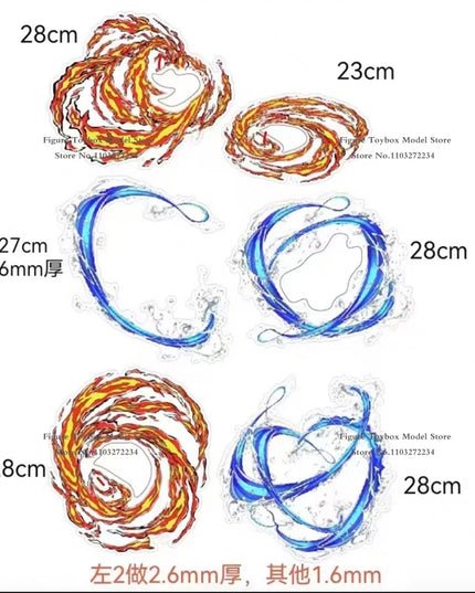 SHF 1/12 Anime Kamado Tanjirou Boy Flame Strike Special Effects Static Water Model Toys Accessory For 6" Tomioka Giyuu Decor