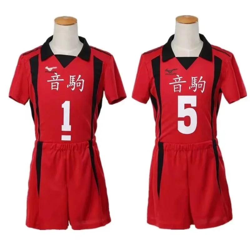 Anime Haikyuu Nekoma Jersey Uniform Wig Kenma Kozume Tetsurou Kuroo Cosplay Costume No. 5 No 1 Sweaters Short Sleeve Sportswear