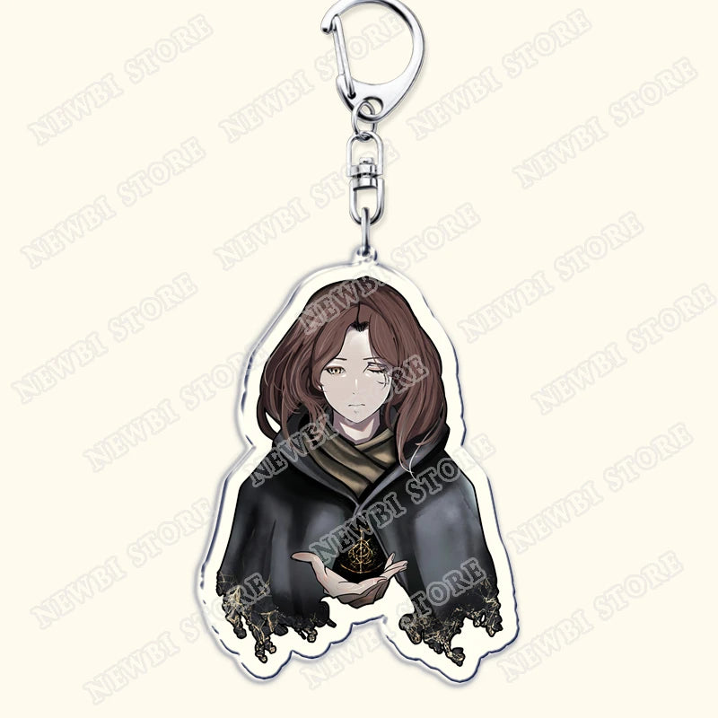 Video Game Dark Souls Keychains for Women Accessories Bag Bloodborne Malenia Melina Keyrings Jewelry Fans Gaming Friends Gift