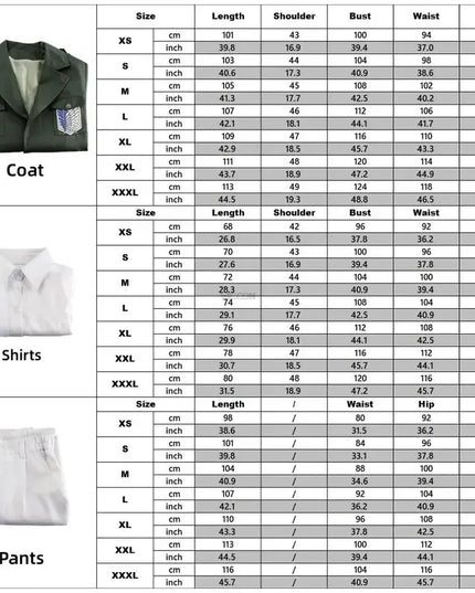 Attack on Titan Eren Levi Cosplay Costume Women Men Shingeki No Kyojin Scouting Legion Soldier Jacket Coat Windbreaker Uniform