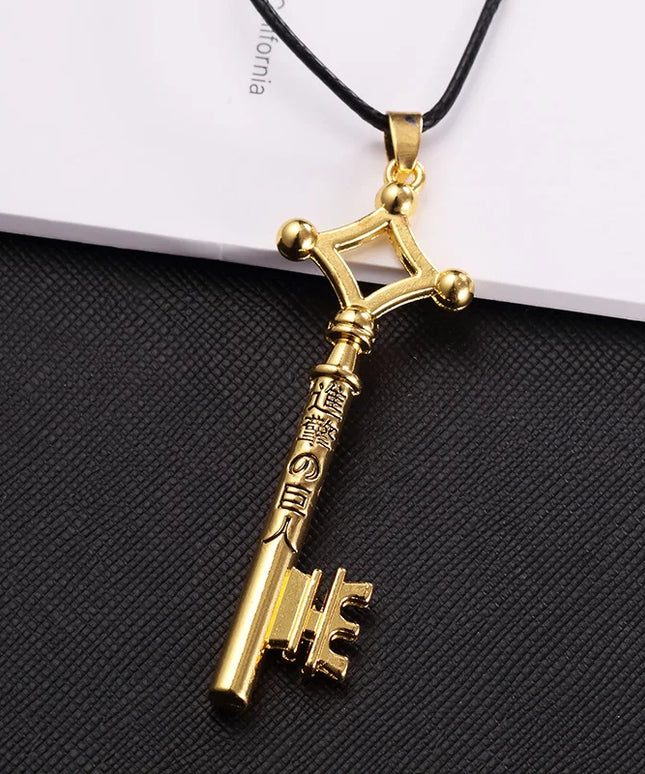 Hot Sale Attack On Titan Necklace Eren Key Shingeki No Kyojin Pendant Fashion Vintage Retro Anime Jewelry For Men Cosplay
