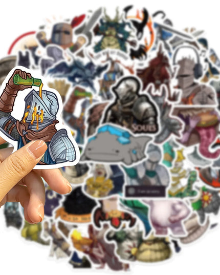 50Pcs Dark Souls Stickers Pack, Cool Game Vinyl Waterproof Decals for Water Bottle,Skateboard,Laptop,Phone,Scrapbooking
