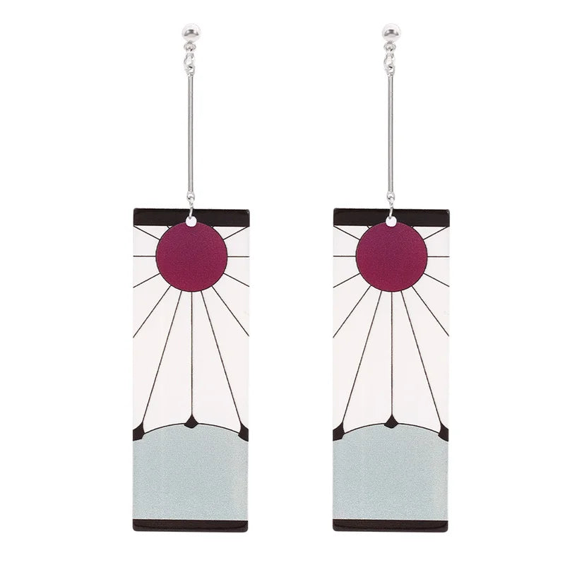 Fashion Anime Demon Slayer Kimetsu no Yaiba Blade of Ghost Earings Acrylic Drop Earrings For Women Men Jewelry Accessories Gift