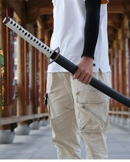 41in/104cm Demon Slayer Katana Anime Ninja Sword Demon Slayer Cosplay Prop Knife Real Size Samurai Sabre Japonesa Katana Sword