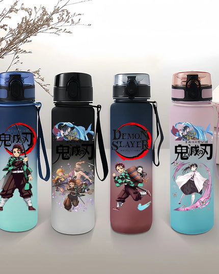 Demon Slayer Tanjirou Water Cup Drinking Outdoor 650ml Nezuko Water Bottle Children Portable Plastic Cartoon Large Capacity