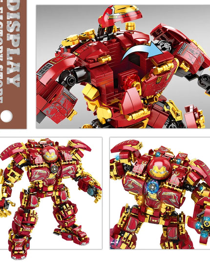 Superheroes Mecha DIY Building Blocks Movie Mech Hero 3D Model Armor Iron Robot MOC Bricks Toys For Adult Kid Boy Christmas Gift
