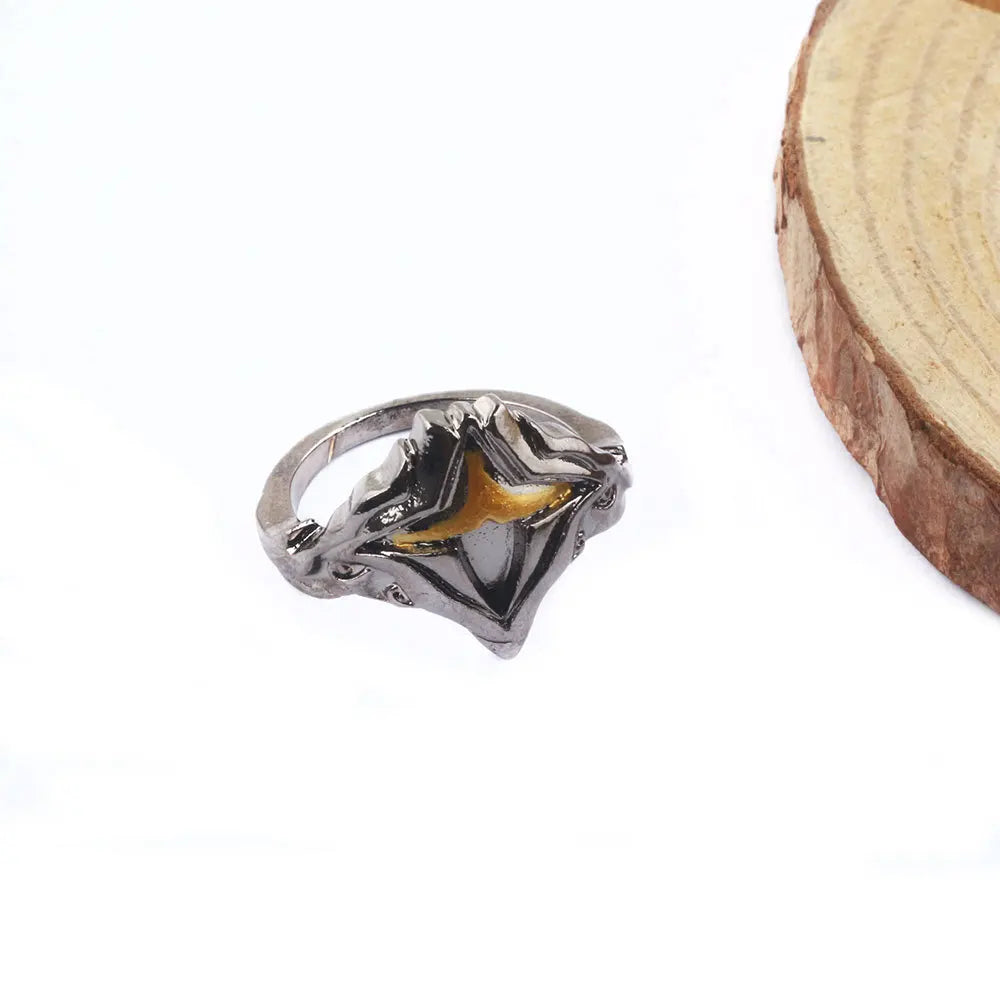 Game Dark Souls Ring Black Red Sapphire Vintage Style Ring Adjustable Metal Rings For Women Men Cosplay Jewelry Accessories Gift