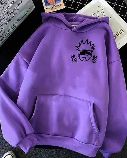 2024 Spring Autunm Unisex Jujutsu Kaisen Anime Hoodies Sweatshirts Large Animated DesignsKawaii Gojo Satoru Graphic Streetwear