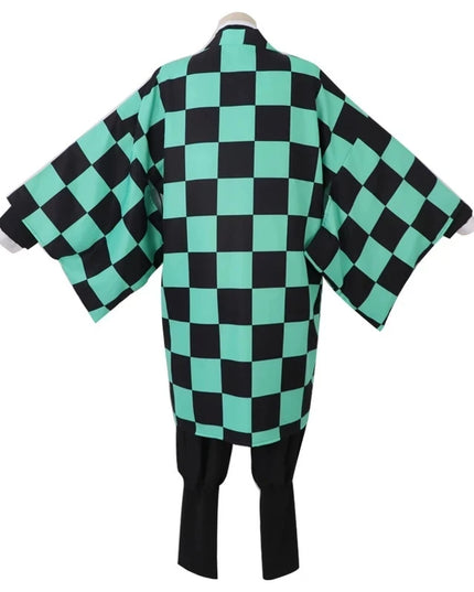 Anime Demon Slayer Kamado Tanjirou Cosplay Costume Kimetsu No Yaiba Cartoon Costume Sutis Wigs Halloween For Kids Adult CosParty