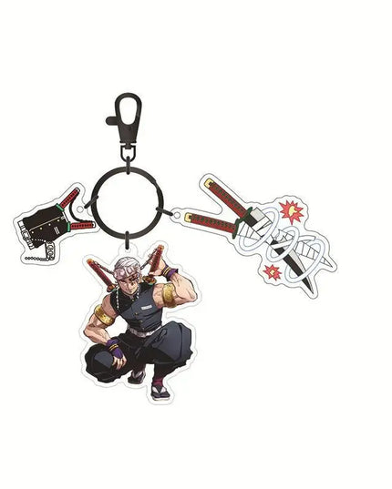 Hot Anime Demon Slayer Keychain Kamado Tanjirou Tomioka Giyuu Rengoku Kyoujurou Cosplay Acrylic Key Chains Fans Gift