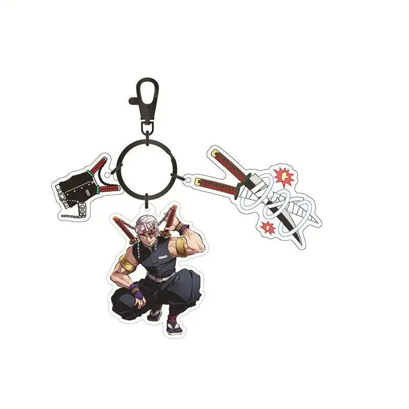 Hot Anime Demon Slayer Keychain Kamado Tanjirou Tomioka Giyuu Rengoku Kyoujurou Cosplay Acrylic Key Chains Fans Gift