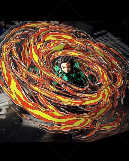 SHF 1/12 Anime Kamado Tanjirou Boy Flame Strike Special Effects Static Water Model Toys Accessory For 6" Tomioka Giyuu Decor