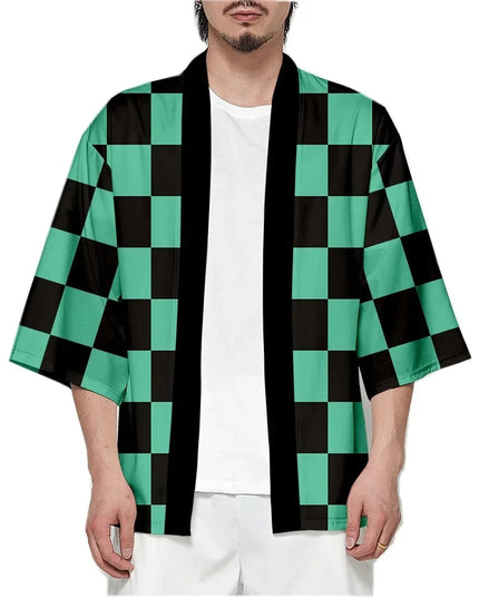 Anime Tanjirou Kamado Cosplay Kimonos for Men Women Japanese Haori Kamade Nezuko Robe Outfits Kochou Shinobu Kimono Summer Cloak