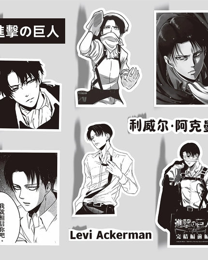 65pcs Attack on Titan Levi Ackerman Stickers Decals Laptop Car Motorcycle Notebook Cool Decoration Sticker Kids Classics Toys