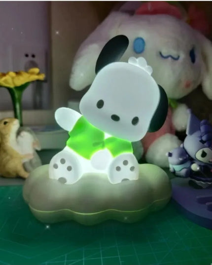 Animation Sanrios Kitty Kawaii Glowing Cloud Lamp Hello Kitty Bedside Lamp LED Night Light Cake Decoration Decoration Gift