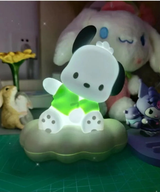 Animation Sanrios Kitty Kawaii Glowing Cloud Lamp Hello Kitty Bedside Lamp LED Night Light Cake Decoration Decoration Gift