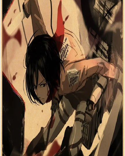 High Quality Vintage Japanese Anime Attack on Titan Retro Poster  Shingeki No Kyojin Kraft Paper Art Print Wall Sticker for Home