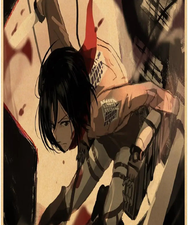 High Quality Vintage Japanese Anime Attack on Titan Retro Poster  Shingeki No Kyojin Kraft Paper Art Print Wall Sticker for Home