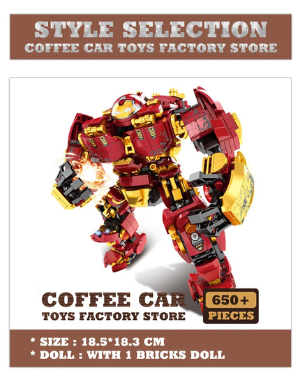 Superheroes Mecha DIY Building Blocks Movie Mech Hero 3D Model Armor Iron Robot MOC Bricks Toys For Adult Kid Boy Christmas Gift