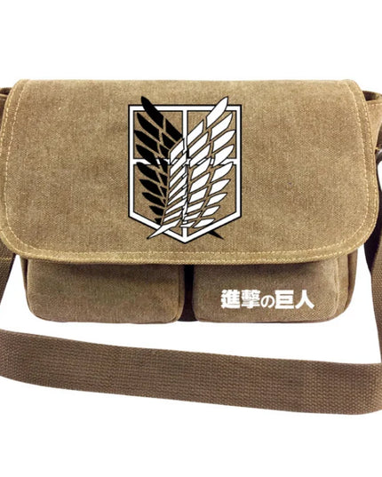 Attack on Titan Canvas Handbag Shoulder Bag Japan Anime Crossbody Bag Messenger Bags Shoulder Bag Cartoon School Book Tote Gift