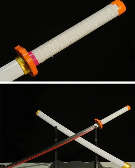 41in/104cm Demon Slayer Katana Anime Ninja Sword Demon Slayer Cosplay Prop Knife Real Size Samurai Sabre Japonesa Katana Sword