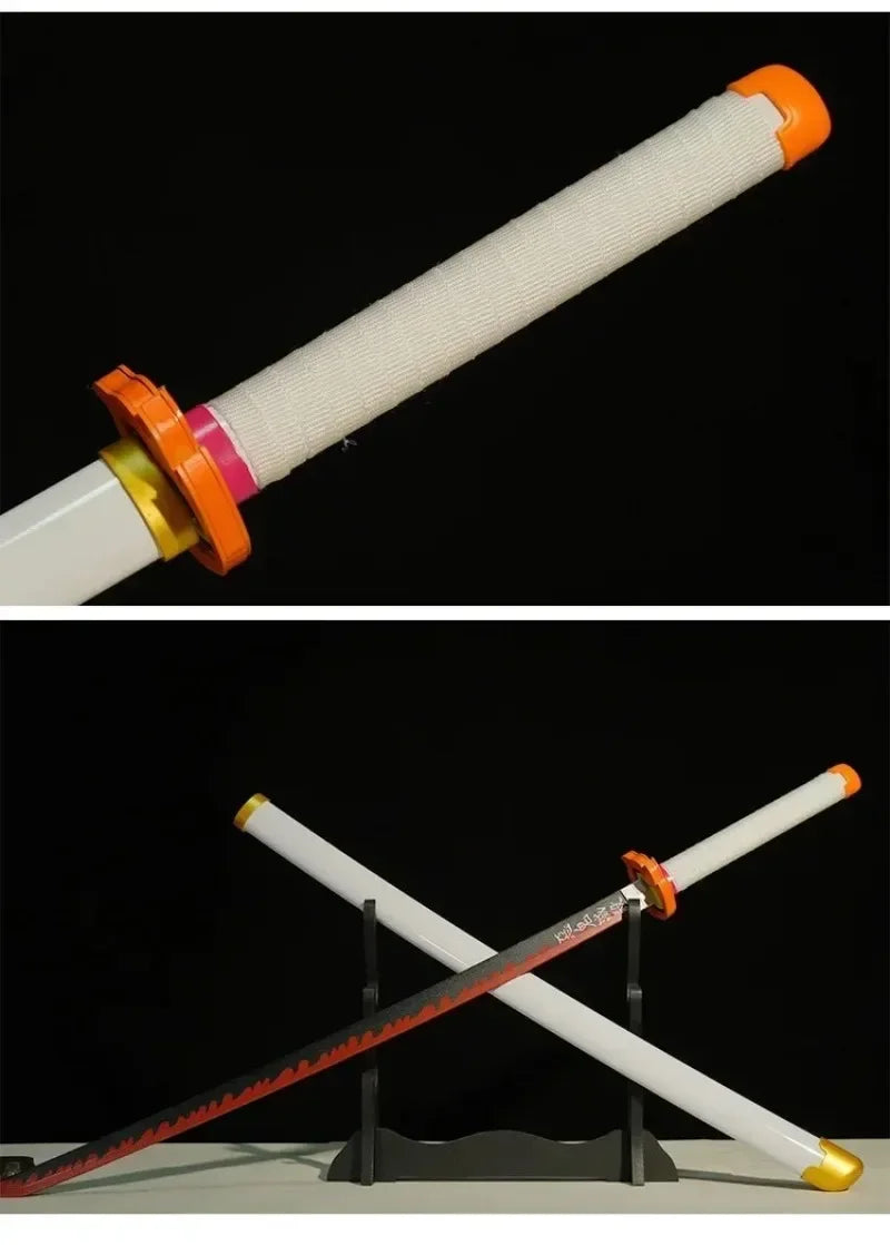41in/104cm Demon Slayer Katana Anime Ninja Sword Demon Slayer Cosplay Prop Knife Real Size Samurai Sabre Japonesa Katana Sword