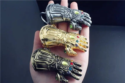Marvel The Avengers Thanos Glove Keychain Men's Metal Battle Ax Thor's Hammer Shield Pendant Car Keychain creative holiday gift