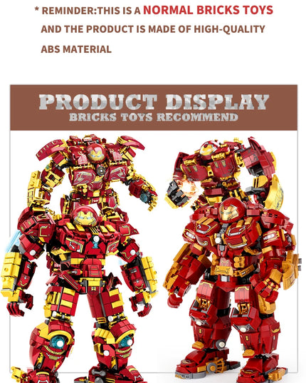 Superheroes Mecha DIY Building Blocks Movie Mech Hero 3D Model Armor Iron Robot MOC Bricks Toys For Adult Kid Boy Christmas Gift