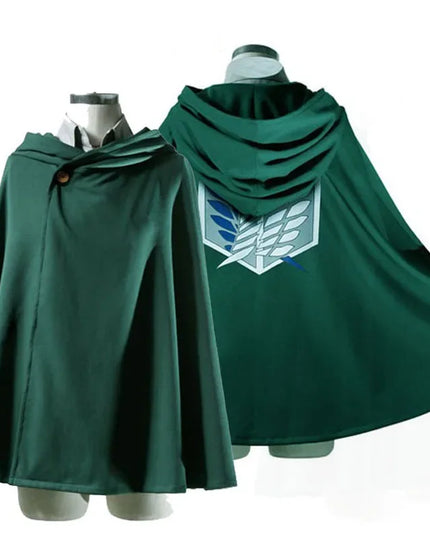 Adult Anime Attack on Titan Cosplay Costumes Giant Cloak with Hat Shingeki No Kyojin Scouting Legion Green Cape Mens Clothes
