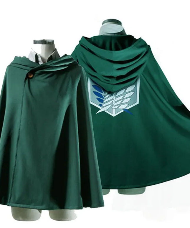 Adult Anime Attack on Titan Cosplay Costumes Giant Cloak with Hat Shingeki No Kyojin Scouting Legion Green Cape Mens Clothes