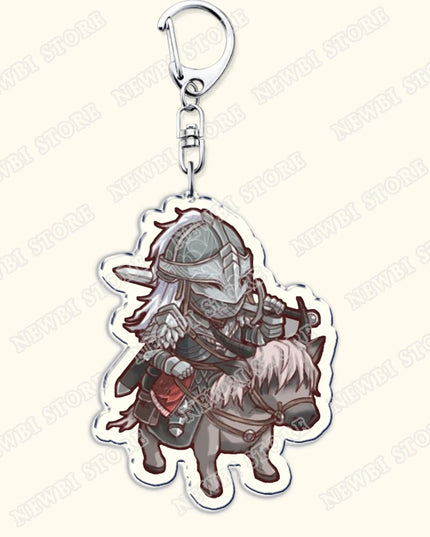 Video Game Dark Souls Keychains for Women Accessories Bag Bloodborne Malenia Melina Keyrings Jewelry Fans Gaming Friends Gift