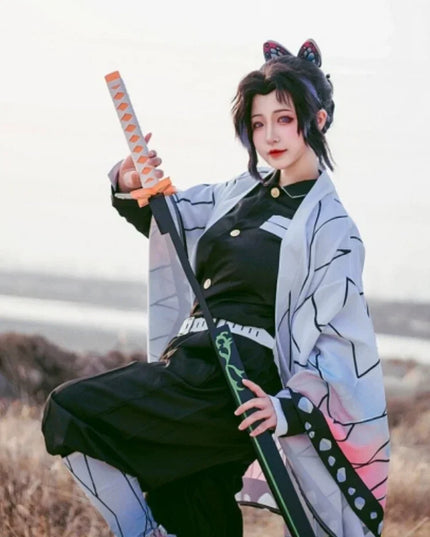 Kochou Shinobu Cosplay Kostuum Anime Shinobu Pruik Haori Uniform Vrouwen Kinderen Halloween Kleding