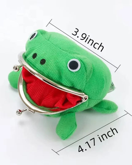Cute Anime Frog Purse Kissing Lock Funny Plush Frog Shape Role Play Purse for Women Bag Accessories