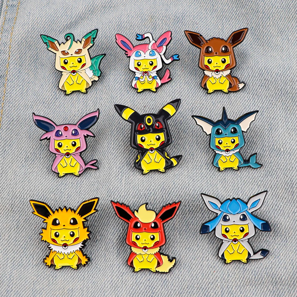 4 pcs Creative Brooch Set Cute Game Console Pikachu Togepi Charmander Enamel Pin Wallet Backpack Clothing Jewelry