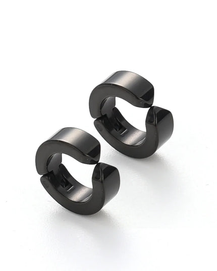 2pcs Anime Chainsaw Man Yoshida Hirofumi Cosplay Ear Clip Earrings Women Men Punk Black No Pierced Fake Ear Circle Pop Jewelry