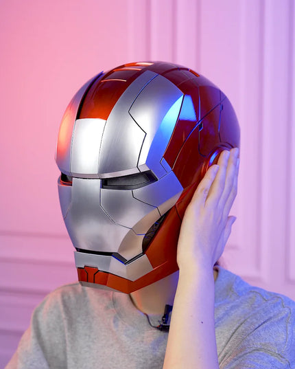 New AutoKing 1:1 Mk5 Iron Man Helmet Cosplay Voice Control Eyes with Light Model Toys for Adult Electric Wearable Christmas Gift