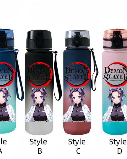 Demon Slayer Tanjirou Water Cup Drinking Outdoor 650ml Nezuko Water Bottle Children Portable Plastic Cartoon Large Capacity