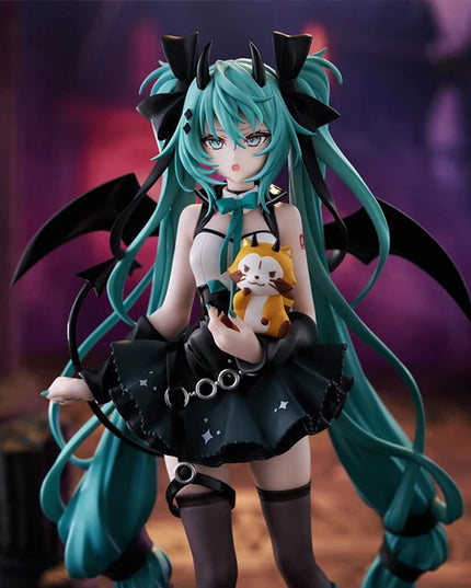 Anime Little Devil Hatsune Miku Handmade Little Raccoon Chuyin Dark Angel Handmade PVC Model Animation Peripheral Ornaments