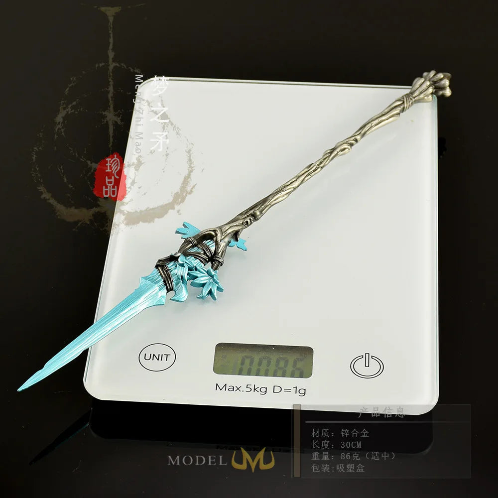 30cm/11.81in Eldenn Game Peripheral Weapon Model Dream Spear Metal Handicraft Ornament Collection Desktop Display Gift Toys Boys