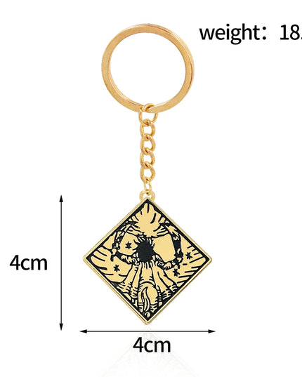 Game Ring Keychain Amulet Prosthetic Swordsman Pendant Necklaces for Men Women Bag Car Cosplay Props Accessories Jewelry