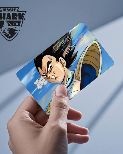 Magic Shark Goku Vegeta Cool Shinny Holographic Laser Credit Debit Card Sticker Film Front Skin Cover
