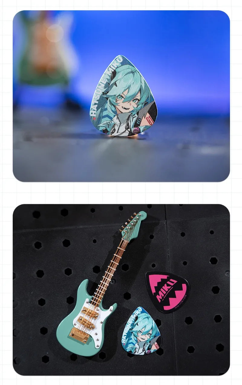 3PCS Hatsune Miku Multicolor Guitar Picks Acrylic Guitar Picks for Acoustic Electric Guitars Bass or Ukulele Guitar Accessories