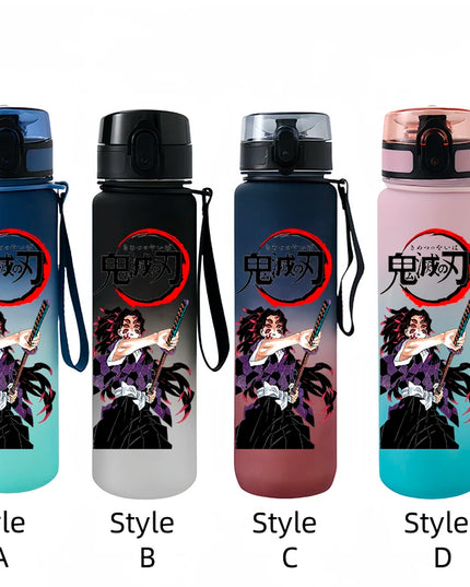 Demon Slayer Tanjirou Water Cup Drinking Outdoor 650ml Nezuko Water Bottle Children Portable Plastic Cartoon Large Capacity