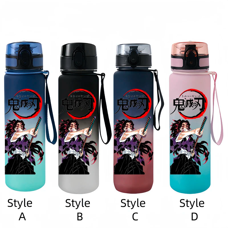 Demon Slayer Tanjirou Water Cup Drinking Outdoor 650ml Nezuko Water Bottle Children Portable Plastic Cartoon Large Capacity