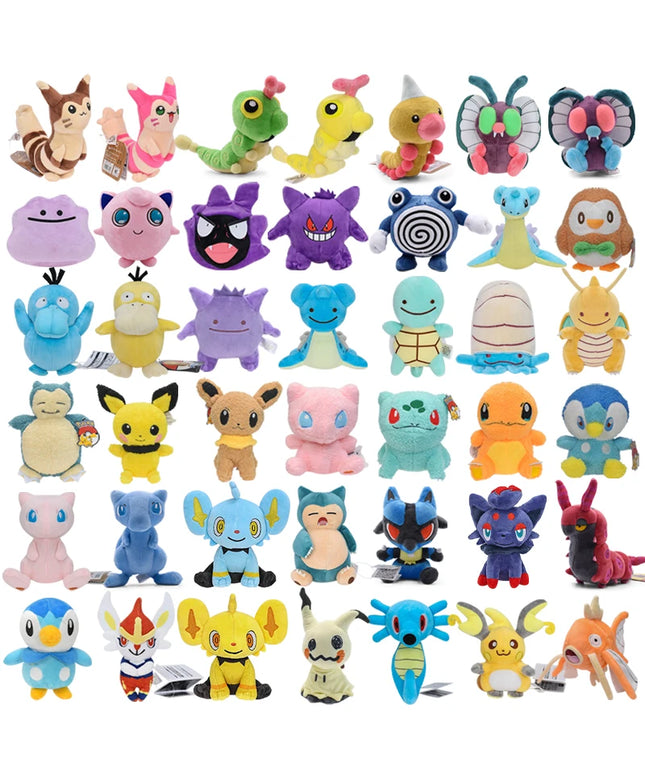 Pokemon Plush toys Mew Caterpie Weedle Ditto Gengar Mimikyu Snorlax Squirtle Lapras Furret Zorua for kid Birthday Christmas Gift