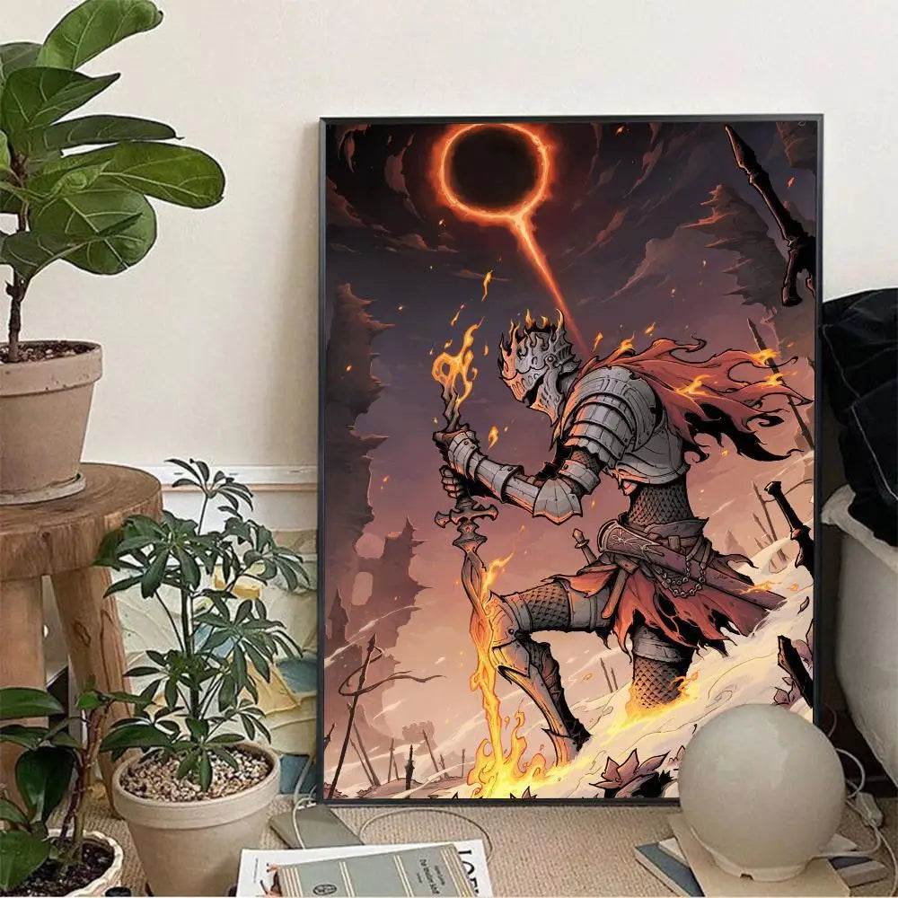 1pc DARK SOULS Adventure Game Poster Wall Art Home Decor Room Decor Digital Painting Living Room Restaurant Kitchen Art