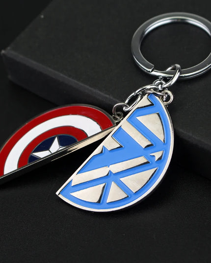 Creative Marvel Series Captain America Shield Keychain Rotating Dripping Shield Avengers Keychain Popular Accessory Pendant